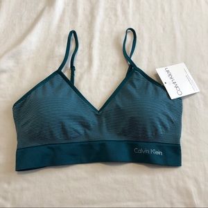 Calvin Klein Lightly Lined green striped Bralette